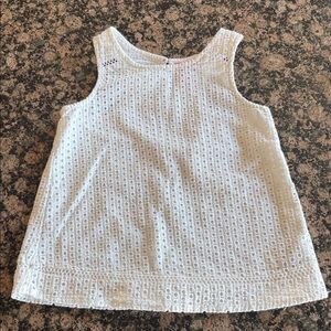 Lilly Pulitzer White Eyelet Tank Top for Girls